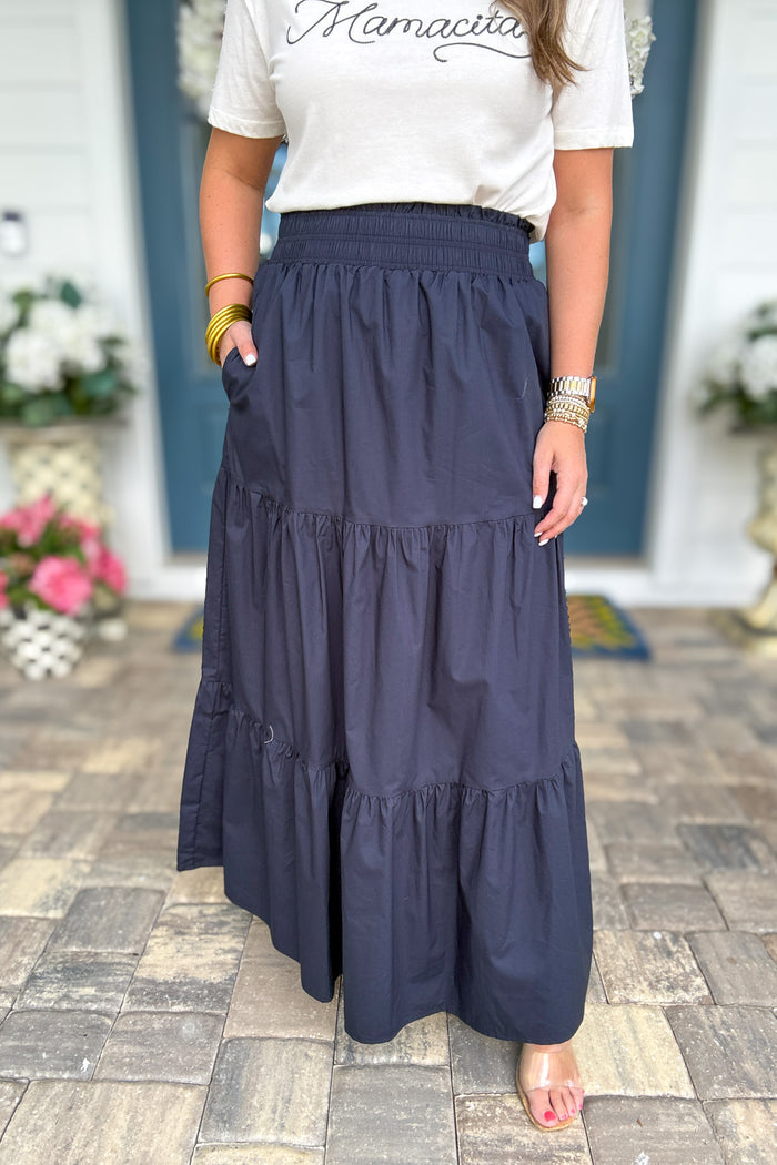 Something Changes Maxi Skirt - Navy - B Social Boutique