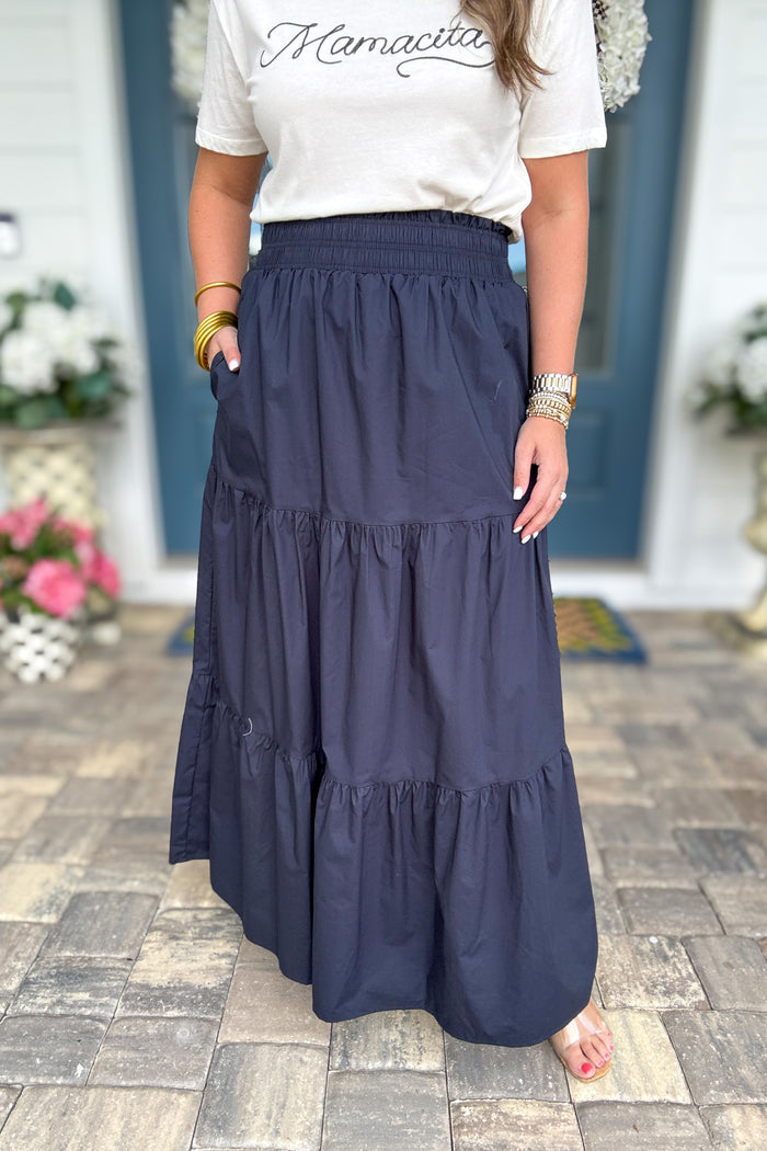 Something Changes Maxi Skirt - Navy - B Social Boutique