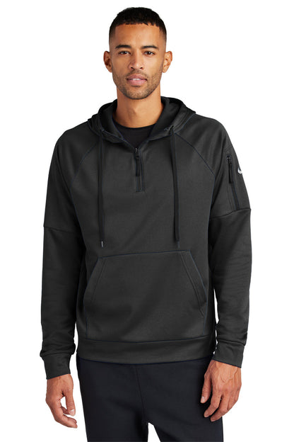 Nike Therma-FIT Pocket 1/4-Zip Fleece Hoodie. NKFD9742 in Black