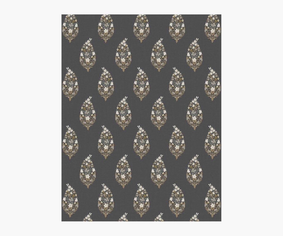 Paisley Wallpaper Sample - Black