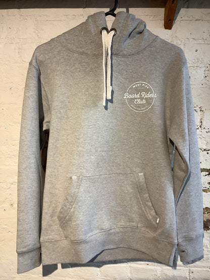 West Pier Hoodie - ‘West Pier - Boardriders Club’ Circular Logo - Dusty Grey