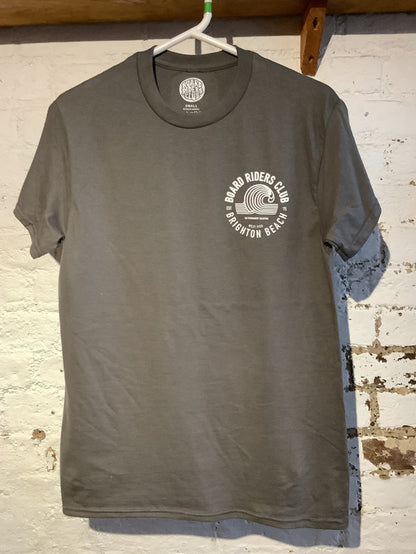 West Pier T-shirt - ‘Board Riders Club’ Wave Logo - Charcoal