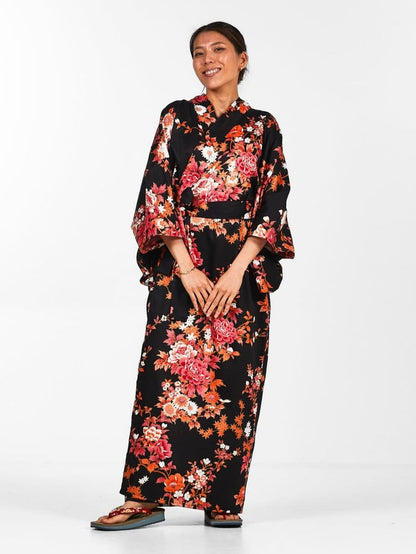 Women’s Japanese Kimono - Sakura to Botan One Size