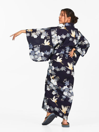 Women’s Yukata Kimono - Sakura to Tsuru