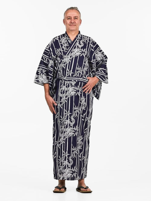 Yukata Kimono Men - Bamboo & Dragon