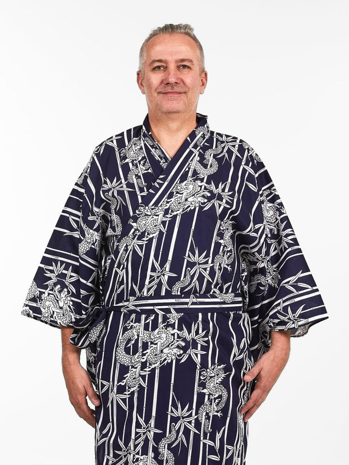Yukata Kimono Men - Bamboo & Dragon