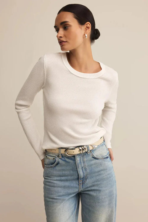 Z Supply: Arlet Mini Thermal Top - White - B Social Boutique